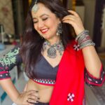 Roopal Tyagi Instagram - 🖤 🤍 ❤️ #navratri2023 #digitalprintedlehenga #affordablefashion #navratrilook #garba