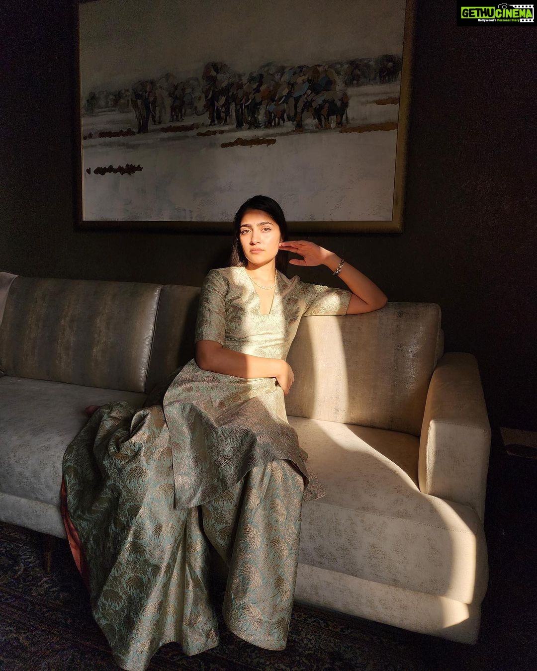 Rukmini Vasanth Instagram - 🌱🤍 Outfit courtesy @raw_mango Pictures courtesy @siddhant.nag