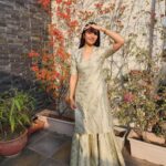 Rukmini Vasanth Instagram - 🌱🤍 Outfit courtesy @raw_mango Pictures courtesy @siddhant.nag