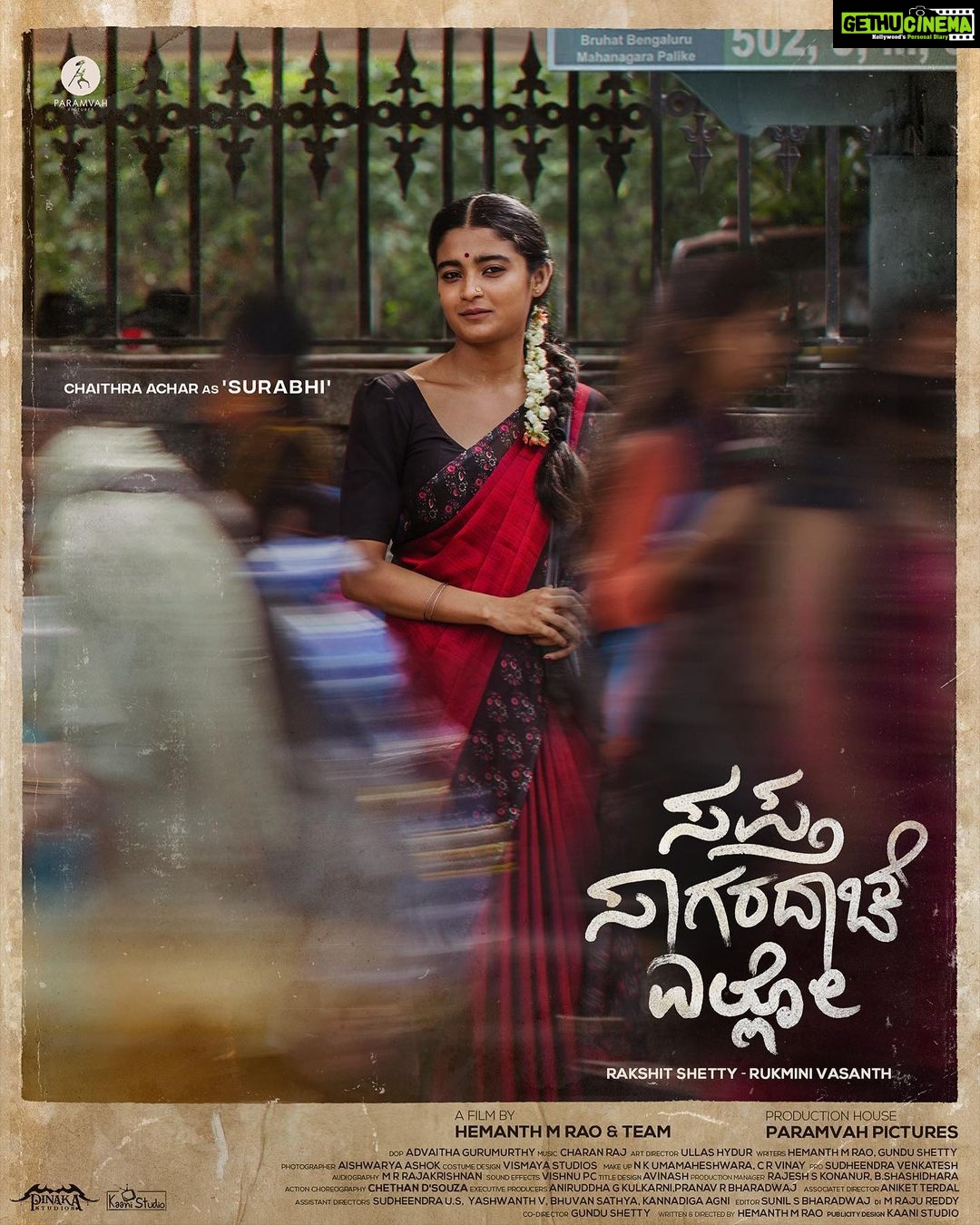 Rukmini Vasanth Instagram - Welcoming the wonderful @chaithra.j.achar to Team SSE 🌊 So excited to see you as Surabhi #SSE #SSESurabhi Photograph by the incomparable @aishwaryashok ✨ @paramvah_studios @hemanthrao11 @rakshitshetty @advaithaambara @charanraj27185 @ullashydur @vishnupc @rajakrishnan_mr @bharadwaj.pranav @sunil.s.bharadwaj @anikethterdal @bhuvan_sathya @kannadiga_agni
