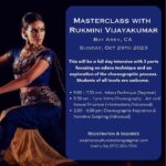 Rukmini Vijayakumar Instagram - Workshops coming up!! Registration links are also in my bio. Bay Area Choreography & Nritta exploration October 29th Time: 9:00 am - 11:30 am / 11:30 am -1:00 pm/ 2:00 pm - 6:00 pm anubhavaculturalexchange@gmail.com Vaishu Raj (972) 805-7056 Seattle Injury prevention and alignment ( all levels) Charis & Adavus (Int-adv dancers) Oct 30th & 31st Time: 5:00 - 6:00 pm & 6:30 - 9:30 pm piyali.dance@gmail.com/ chavik@pratidhwani.org Detroit Charis & Adavus ( all levels) Nov 1st & 2nd Time: 6 pm chitrami12@gmail.com | 248-238-6519 @dance.with.chitra | @detroitadavu #adavu #bharatanatyam #indiandance #classicaldancer #danceeducation #raadhakalpa #theraadhakalpamethod