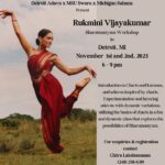 Rukmini Vijayakumar Instagram – Workshops coming up!! Registration links are also in my bio. 

Bay Area
Choreography & Nritta exploration
October 29th 
Time: 9:00 am – 11:30 am / 11:30 am -1:00 pm/ 2:00 pm – 6:00 pm 
anubhavaculturalexchange@gmail.com 
Vaishu Raj (972) 805-7056

Seattle
Injury prevention and alignment ( all levels) 
Charis & Adavus (Int-adv dancers) 
Oct 30th & 31st 
Time: 5:00 – 6:00 pm & 6:30 – 9:30 pm 
piyali.dance@gmail.com/ chavik@pratidhwani.org 

Detroit 
Charis & Adavus ( all levels) 
Nov 1st & 2nd
Time: 6 pm
chitrami12@gmail.com | 248-238-6519
@dance.with.chitra | @detroitadavu 

#adavu #bharatanatyam #indiandance #classicaldancer #danceeducation #raadhakalpa #theraadhakalpamethod