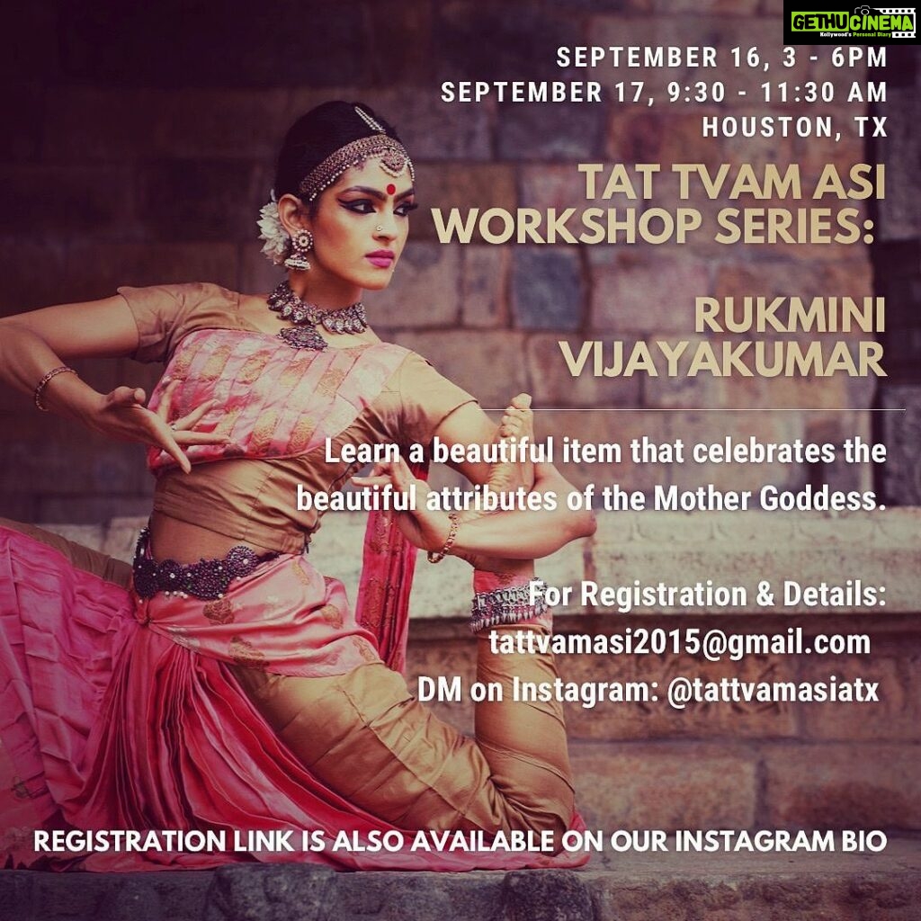 Rukmini Vijayakumar Instagram - Upcoming Workshops in the USA. Houston Sept 16th & 17th (Learn “Ranjanimala” a beautiful Stuti on Devi ) tattvamasi2015@gmail.com @tattvamasiatx NYC Charis & Adavus (Bharatanatyam dancers with 5 yrs min) Sept 18th & 19th time: 6:30 - 9:30pm admin@Lshva.in Jayanthi (646) 464-1872 Albany An Injury prevention Masterclass (open to all) October 3rd Time: 5:30- 8:30 PM sujoyinim@gmail.com Sujoyini Mandal (857) 919-0246 Bay Area Choreography & Nritta exploration October 29th Time: 9:00 am - 11:30 am / 11:30 am -1:00 pm/ 2:00 pm - 6:00 pm anubhavaculturalexchange@gmail.com Vaishu Raj (972) 805-7056 Seattle Injury prevention and alignment ( all levels) Charis & Adavus (Int-adv dancers) Oct 30th & 31st Time: 5:00 - 6:00 pm & 6:30 - 9:30 pm piyali.dance@gmail.com/ chavik@pratidhwani.org Detroit Charis & Adavus ( all levels) Nov 1st & 2nd Time: TBD chitrami12@gmail.com | 248-238-6519 @dance.with.chitra | @detroitadavu #bharatanatyam #indiandance #dancer #classicalindiandance #UStour #bharatnatyam
