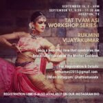 Rukmini Vijayakumar Instagram - Upcoming Workshops in the USA. Houston Sept 16th & 17th (Learn “Ranjanimala” a beautiful Stuti on Devi ) tattvamasi2015@gmail.com @tattvamasiatx NYC Charis & Adavus (Bharatanatyam dancers with 5 yrs min) Sept 18th & 19th time: 6:30 - 9:30pm admin@Lshva.in Jayanthi (646) 464-1872 Albany An Injury prevention Masterclass (open to all) October 3rd Time: 5:30- 8:30 PM sujoyinim@gmail.com Sujoyini Mandal (857) 919-0246 Bay Area Choreography & Nritta exploration October 29th Time: 9:00 am - 11:30 am / 11:30 am -1:00 pm/ 2:00 pm - 6:00 pm anubhavaculturalexchange@gmail.com Vaishu Raj (972) 805-7056 Seattle Injury prevention and alignment ( all levels) Charis & Adavus (Int-adv dancers) Oct 30th & 31st Time: 5:00 - 6:00 pm & 6:30 - 9:30 pm piyali.dance@gmail.com/ chavik@pratidhwani.org Detroit Charis & Adavus ( all levels) Nov 1st & 2nd Time: TBD chitrami12@gmail.com | 248-238-6519 @dance.with.chitra | @detroitadavu #bharatanatyam #indiandance #dancer #classicalindiandance #UStour #bharatnatyam