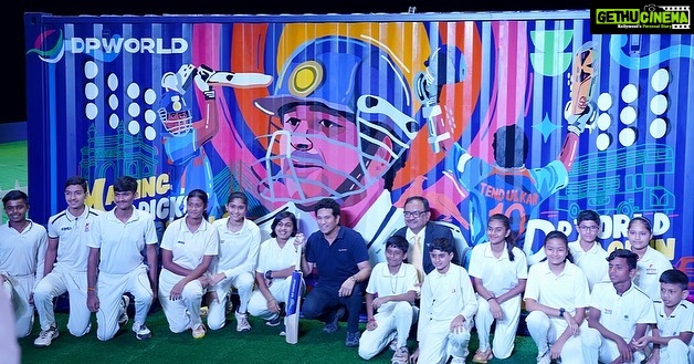 Sachin Tendulkar Instagram - We are proudly unveiling our partnership with cricket icon @sachintendulkar, to make cricket possible across the world. Our Beyond Boundaries initiative is our 5-year commitment to deliver fifty repurposed shipping containers full of cricket equipment to support grassroots cricket across the globe. The first 10 of these containers pay tribute to the master blaster himself. Each container will be decorated by local artists. The first finds its home in Mumbai and we marked the start of our journey by distributing cricket kits to children from multiple local academies. Over the next five years, our network spanning 75 countries will distribute 49 more containers, through smart logistics, beyond boundaries.  #SmartLogisticsBeyondBoundaries #DPWorldxICC #Partnership