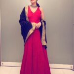 Sagarika Ghatge Instagram - Diwali ready . Thank you @faabiianaofficial and @sakaa_t for letting me add my own little touch to this stunning red outfit . Mums old vintage black dupatta always does the trick . @vandafashionagency