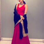 Sagarika Ghatge Instagram - Diwali ready . Thank you @faabiianaofficial and @sakaa_t for letting me add my own little touch to this stunning red outfit . Mums old vintage black dupatta always does the trick . @vandafashionagency