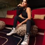 Sakshi Agarwal Instagram - Walking on the stylish side of life in black and white. ⚫️🤍 . My own styling✨✨❤️❤️ @murugeshmakeup_hair @farhaa_makeupartist @sense8photography @theparkchennai . #monochrome #timelessblackandwhite #blackandwhite #boots #ootd #stylishcombo #chiclook Chennai, India