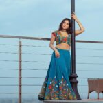 Sakshi Agarwal Instagram - Embracing tradition with a modern twist in my stunning blue lehenga. 💙🌟 #ModernEthnic . #fashionista #twitlgoals #bluelhenga #bluemagic #sakshiagarwal . Outfit : @savinidii_official Pic : @ngrnandha Location : @ramadaplazachennai Hmua: @makeupbyvaishalikrishnan / @avmakeuplab Chennai, India