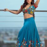 Sakshi Agarwal Instagram - Embracing tradition with a modern twist in my stunning blue lehenga. 💙🌟 #ModernEthnic . #fashionista #twitlgoals #bluelhenga #bluemagic #sakshiagarwal . Outfit : @savinidii_official Pic : @ngrnandha Location : @ramadaplazachennai Hmua: @makeupbyvaishalikrishnan / @avmakeuplab Chennai, India