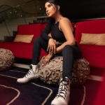 Sakshi Agarwal Instagram - Walking on the stylish side of life in black and white. ⚫️🤍 . My own styling✨✨❤️❤️ @murugeshmakeup_hair @farhaa_makeupartist @sense8photography @theparkchennai . #monochrome #timelessblackandwhite #blackandwhite #boots #ootd #stylishcombo #chiclook Chennai, India