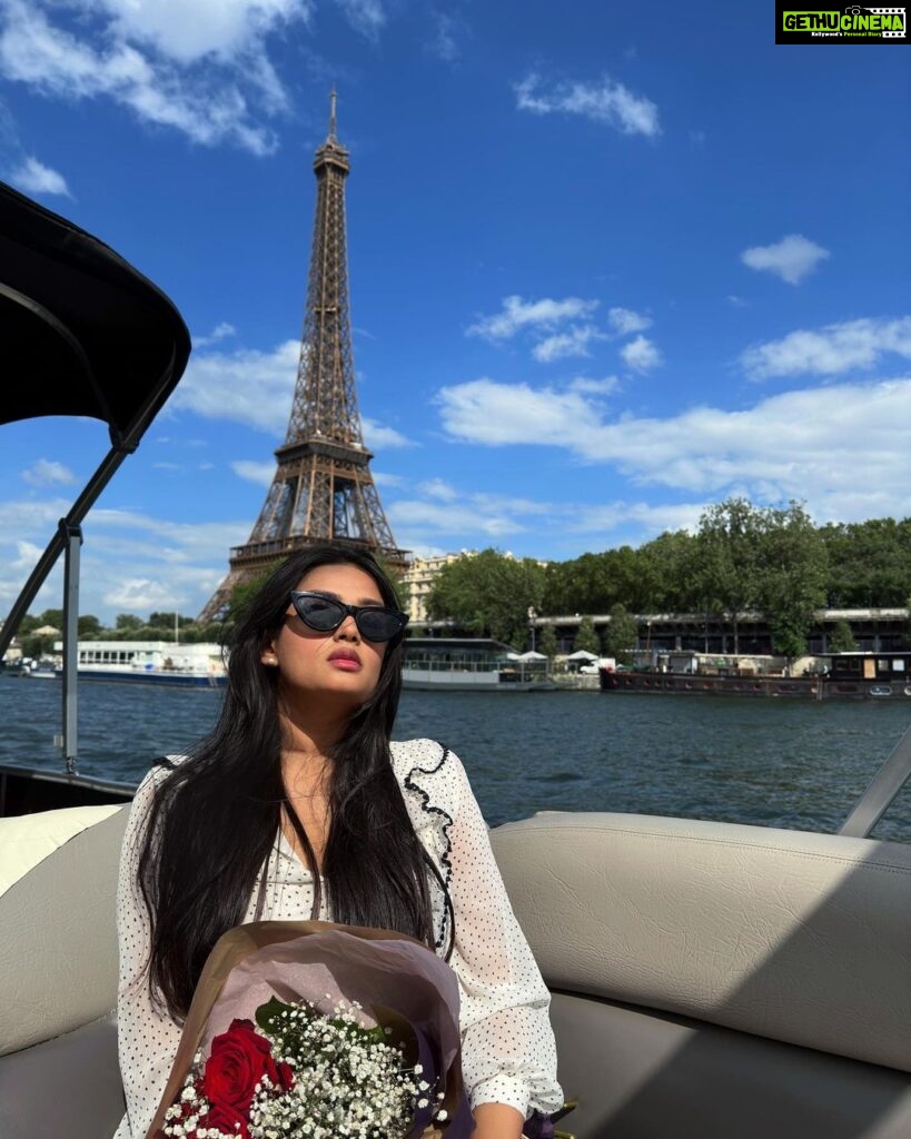 Samiksha Jaiswal Instagram - Give me fresh flowers and an old love.🥀 @greenrivercruises this was such an experience. Cruising through the heart of paris on the stunning seine river.✨ #seine #cruise #paris #greenrivercruise #seineriver #instagood Seine River Cruise
