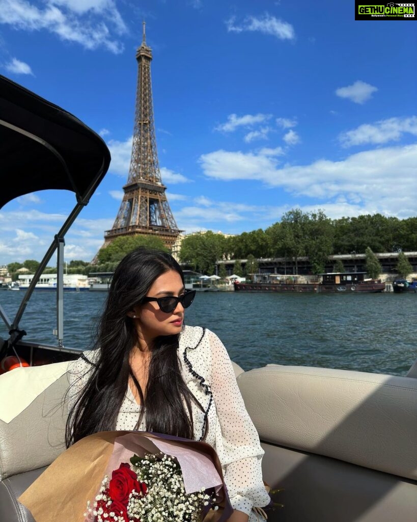 Samiksha Jaiswal Instagram - Give me fresh flowers and an old love.🥀 @greenrivercruises this was such an experience. Cruising through the heart of paris on the stunning seine river.✨ #seine #cruise #paris #greenrivercruise #seineriver #instagood Seine River Cruise