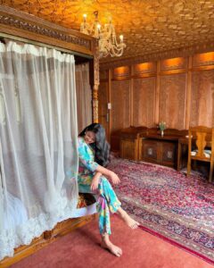 Samiksha Jaiswal Instagram - This beautiful houseboat was such an experience! From detailed interiors of the houseboat to the view of nigeen lake,it was all surreal. I should mention it took them 8 years to build this houseboat with such detailed wood work. Thank you for hosting me and my family MASCOT HOUSEBOAT. You were such a great host! I’ll be coming back!❤️ Outfit: @athenalifestyle.in Styling: @styling.your.soul Brandpr: @socialpinnaclepr #sringar #kashmir #houseboat #mascothouseboat #nigeenlake #travel #instagram