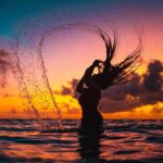 Samyukta Hornad Instagram - Hairwhip queen @samyuktahornad 🌊 . . #sunset #maldives #ocean #orange #silhouette #hairwhip #water #travel Maldives