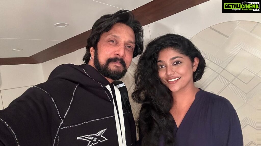 Samyukta Hornad Instagram - Happy birthday to the calmest storm @kichchasudeepa sir. I’m most excited to be working with sir on #K46 #MAX 🔥 Here’s the title teaser playlist: bit.ly/K46TitleTeaser 🔥 I know #K47 will be epic because of sir’s love, passion and in-depth knowledge on just everything to do with films. Super grateful for this opportunity. Wishing you the bestestest in everything sir. 🤍🌸 #K46 #Max #KK #K47 #kicchasudeep