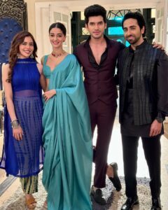 Sana Sayyad Instagram - Jab we met karam & pari 🫶🏻🫶🏻🫶🏻 @ayushmannk @ananyapanday you guys are powerhouses of creativity. Good luck to the entire cast and team ❤️ 
Dream Girl 2 in cinemas on 25th august 🫶🏻🫶🏻🫶🏻