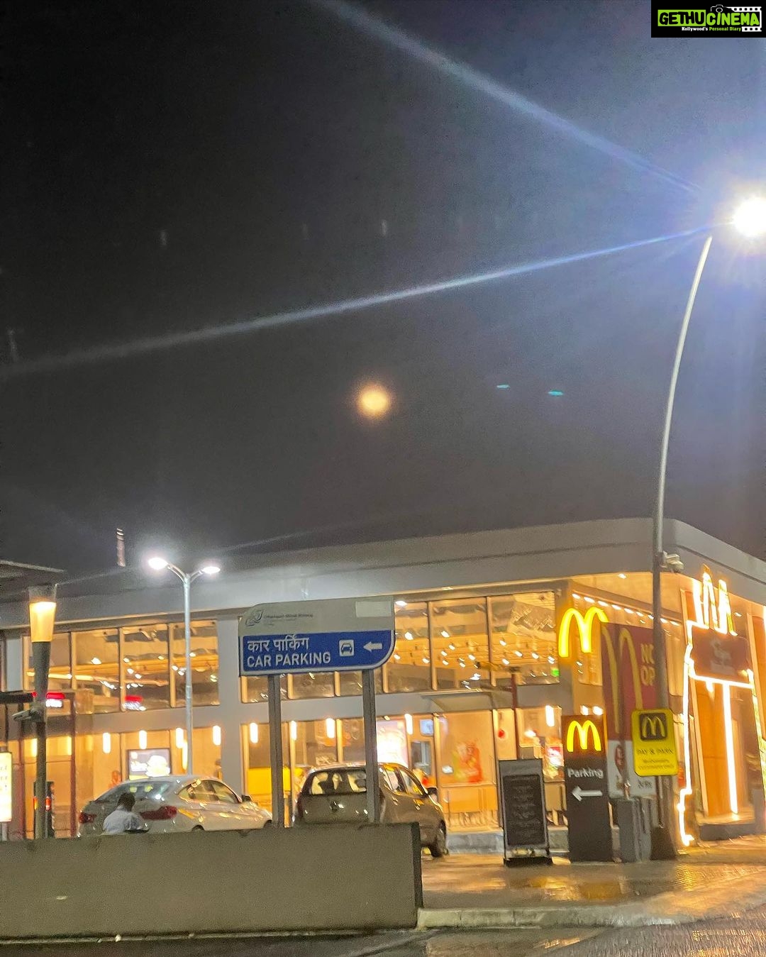 Sanaya Pithawalla Instagram - No you can’t sit with me because I don’t share my food 😛 Stepped out in my PJ’s to go have mc Donald’s at 3am last night at the new 24 hour mc Donald at the airport ♥️