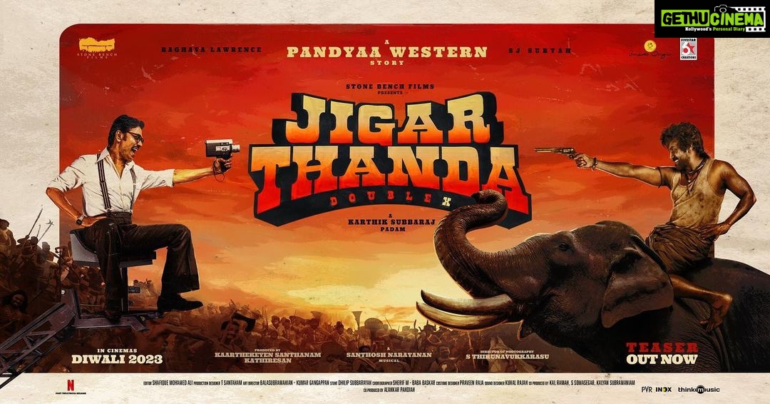 Sanchana Natarajan Instagram - #NEXT ⚔️ #JigarthandaDoubleX TEASER OUT NOW! "A Pandyaa Western" story, XXing in theatres this Diwali. #APandyaaWestern #JigarthandaDoubleXTeaser #DoubleXDiwali A @ksubbaraj film 🎥 @actorlawrence @iam_sjsuryah @dop_tirru @musicsanthosh @kaarthekeyens @stonebenchers @nimisha_sajayan @naveenchandra212 @shinetomchacko_official #Santhanam #Balasubramanian #KumarGangappan @dhilipaction #ShafiqueMohamedAli @kunalrajan @sherif_choreographer #BabaBhaskar @praveenraja @tuneyjohn @5starcreationss @kathiresan_official @alankar.pandian @ashoknarayanan14 @kalyanshankar @pavan.narendra @onlynikil @vamsikaka @pearlmediaco @thinkmusicofficial @pvrcinemas_official