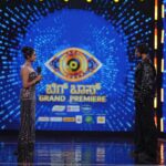 Sangeetha Sringeri Instagram - It was indeed the happiest and biggest night sharing the spotlight with the one and only @kichchasudeepa Sir ✨ Account Managed by : Team Sangeetha Outfit : @laxmikrishnaofficial Jewellery: @thespatika #sangeethasringeri #biggboss10 #bb10