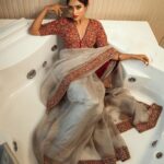 Sangeetha Sringeri Instagram - Elegance never goes out of style✨ Styled by: @styleline_bydee & @beingstyl Photography: @theportraitstudio_tps Outfit: @samyakkclothing MUA: @dheerajamakeovers Studio: @tps_spaces