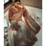 Sangeetha Sringeri Instagram - Elegance never goes out of style✨ Styled by: @styleline_bydee & @beingstyl Photography: @theportraitstudio_tps Outfit: @samyakkclothing MUA: @dheerajamakeovers Studio: @tps_spaces