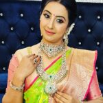 Sanjjanaa Instagram - Beautiful blouse & my look is curated by @vibbhinna ❤️ Real diamond Jewellry by @srikrishnadiamondsandjewellery .. South Indian sarees are known for their vibrant colors, rich fabrics, and intricate designs. There are several types of South Indian sarees that hold special significance in the region's traditions. Let me share some of the popular ones with you… Like Kanjeevaram Saree This saree from Tamil Nadu is renowned for its pure silk fabric and intricate motifs, often inspired by temples and nature. Kanjeevaram sarees are considered highly luxurious and are traditionally worn on special occasions like weddings. South Indian sarees, regardless of their specific type, are often worn with traditional jewelry like temple jewelry, adding to the overall elegance and authenticity of the outfit. The rich heritage and cultural significance associated with South Indian sarees make them truly unique and beloved by people across the globe. Kasavu Saree .. Kasavu sarees, also known as Kerala sarees, are made from handwoven cotton fabric with a golden border known as kasavu. These sarees are typically off-white or cream in color and are associated with the beautiful culture and traditions of Kerala. This one I’m flaunting is a Gadwal Saree … Originating from Telangana, Gadwal sarees are known for their unique integration of cotton and silk fabrics. They feature large-sized motifs and a contrasting pallu that adds to their distinct charm. Pochampally Saree … Pochampally sarees, from the Telangana region, are crafted with an intricate tie-and-dye technique called "ikat." These sarees come in a variety of colors and designs and are highly valued for their meticulous craftsmanship. I completely believe that saree on our Indian woman is by far an excellent & the most beautiful Elegant option . Karnataka, Bangalore