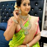 Sanjjanaa Instagram - Beautiful blouse & my look is curated by @vibbhinna ❤️ Real diamond Jewellry by @srikrishnadiamondsandjewellery .. South Indian sarees are known for their vibrant colors, rich fabrics, and intricate designs. There are several types of South Indian sarees that hold special significance in the region's traditions. Let me share some of the popular ones with you… Like Kanjeevaram Saree This saree from Tamil Nadu is renowned for its pure silk fabric and intricate motifs, often inspired by temples and nature. Kanjeevaram sarees are considered highly luxurious and are traditionally worn on special occasions like weddings. South Indian sarees, regardless of their specific type, are often worn with traditional jewelry like temple jewelry, adding to the overall elegance and authenticity of the outfit. The rich heritage and cultural significance associated with South Indian sarees make them truly unique and beloved by people across the globe. Kasavu Saree .. Kasavu sarees, also known as Kerala sarees, are made from handwoven cotton fabric with a golden border known as kasavu. These sarees are typically off-white or cream in color and are associated with the beautiful culture and traditions of Kerala. This one I’m flaunting is a Gadwal Saree … Originating from Telangana, Gadwal sarees are known for their unique integration of cotton and silk fabrics. They feature large-sized motifs and a contrasting pallu that adds to their distinct charm. Pochampally Saree … Pochampally sarees, from the Telangana region, are crafted with an intricate tie-and-dye technique called "ikat." These sarees come in a variety of colors and designs and are highly valued for their meticulous craftsmanship. I completely believe that saree on our Indian woman is by far an excellent & the most beautiful Elegant option . Karnataka, Bangalore