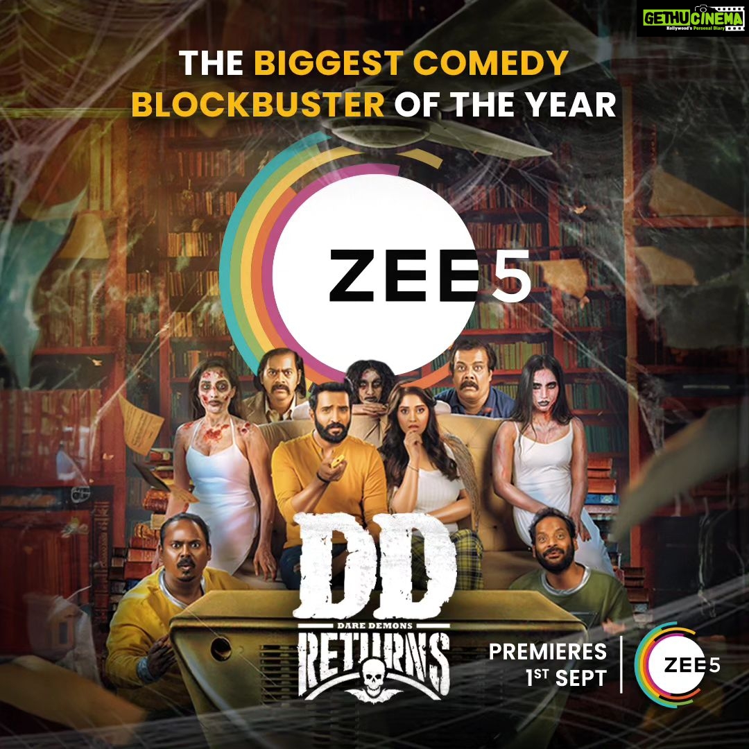 Santhanam Instagram - THE GALATTA GANG IS BACK WITH A BANG! 🤩🔥 The biggest comedy blockbuster of the year is coming to ZEE5! STAY TUNED! ✨ @premanand031 @rkentrtaiment @surofficial @masoomshankarofficial @thangadurai_actor #ddreturns #galattagang #santhanam #comedyking #zee5 #comingsoon #onlyonzee5 #santa #horrorcomedy #horror #comedy