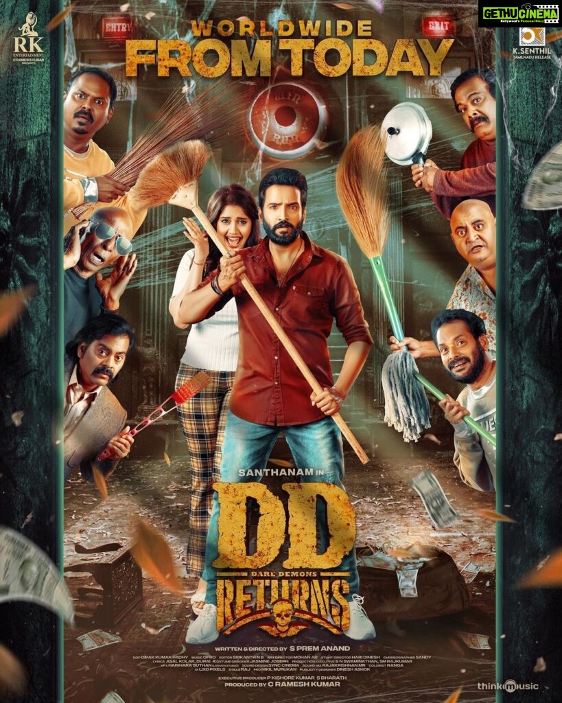 Santhanam Instagram - Let the Laughter Festival begin😄👻🔥 It’s all urs now 🙏 #ddreturns in Theatres now 😊 @premanand031 @rkentrtaiment @surofficial @masoomshankarofficial @dopdeepakpadhy @thangadurai_actor @thinkmusicofficial @dineshashok_13 @onlynikil