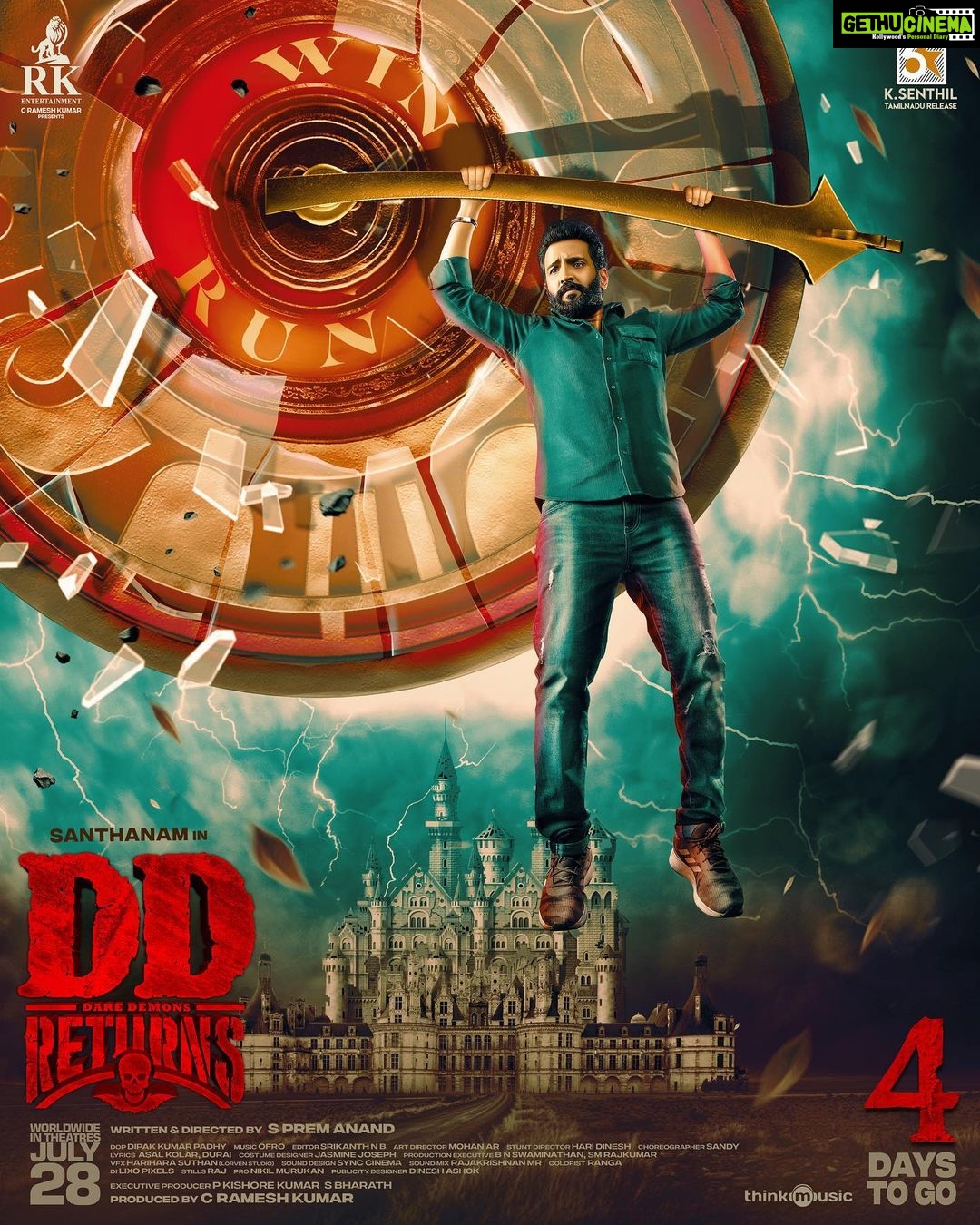 Santhanam Instagram - 4 more Days 👊👻😎 #ddreturnsfromjuly28