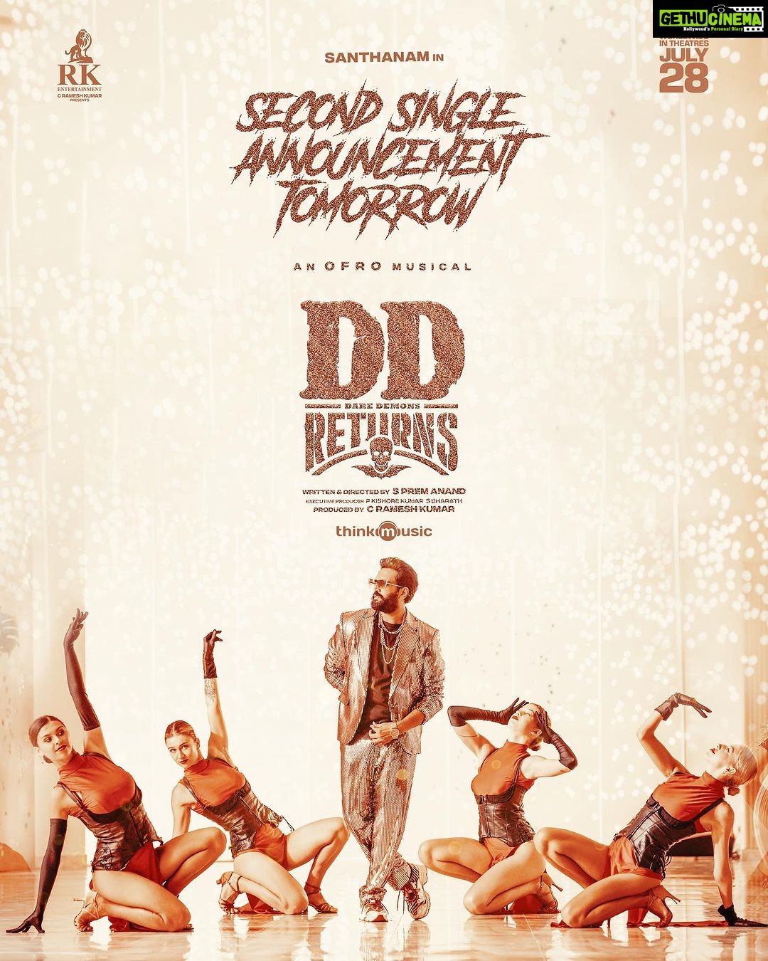 Santhanam Instagram - Another vibrant song coming your way! #DDReturns second single announcement tomorrow @santa_santhanam @surofficial @premanand031 @rkentrtaiment @ofrooooo @dopdeepakpadhy @masoomshankarofficial @thangadurai_actor @dineshashok_13 @onlynikil @srikanth_nb