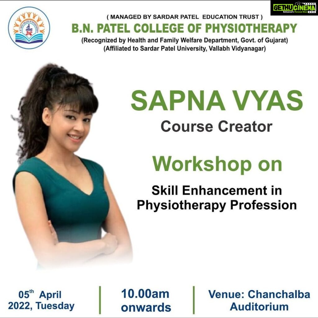 Sapna Vyas Instagram - I thoroughly enjoy teaching. It is an honour to be in this role and that too with such a reputed college @bnpatelcollegeofphysiotherapy Thank you Ms. @arrpitaarorah for inviting me for teaching this course.