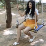 Sapna Vyas Instagram - I stand 5’8” but still can't get enough of being on a swing. It brings me an inspiring sensation of flying and a thrilling sensation of falling. Does anyone else even as an adult like to ride on a swing? #DontForgetToPlay Location: @nimbanaturecure Nimba Nature Cure & Holistic Healthcare Centre