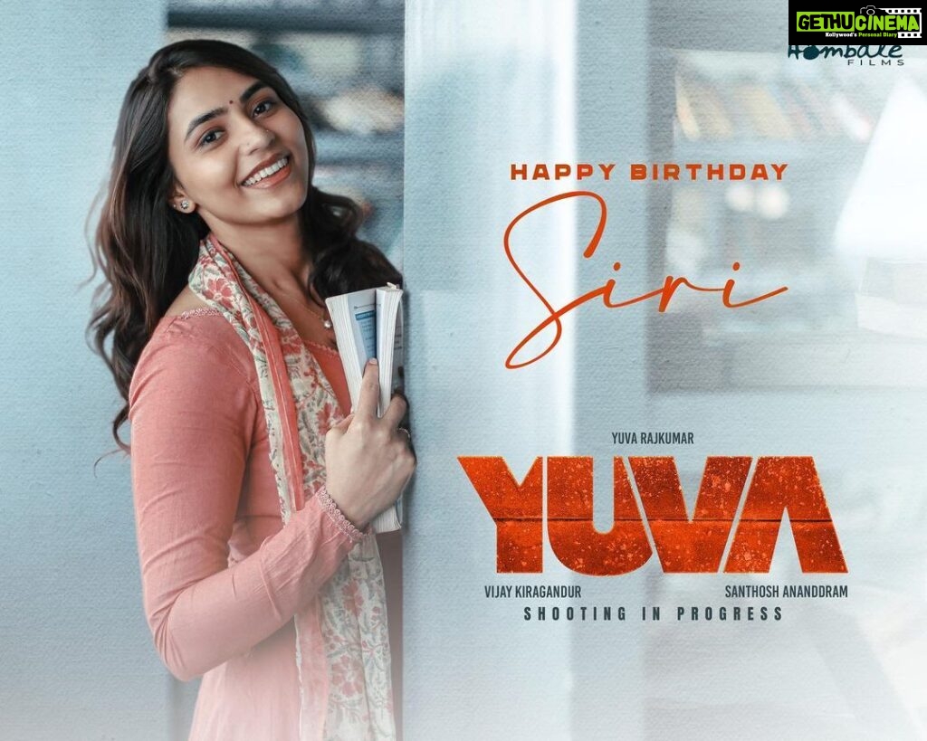 Sapthami Gowda Instagram - Thanks to the entire team of @yuvathefilm for all the love ❤ Thank you @santhosh_ananddram sir and @hombalefilms for this opportunity 😍🙏🏻 @yuva_rajkumar can’t wait for December 22nd for everyone to witness “YUVA🔥” “Siri” needs all all your blessings and love ❤🥰🧿