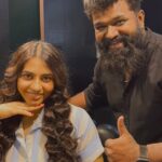 Sapthami Gowda Instagram – The fun time at the studio while @sapthami_gowda spreads her charm ! It’s never a dull moment with you around !
.
.
Styling @tejukranthi 
Photography @mayarthaproductions 
Video edited by @khushi_jagadisha 
Outfit @lathaputtanna 
.
.
#kaanthara #sapthamigowda