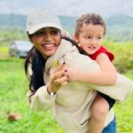 Sapthami Gowda Instagram - Pic 1 : Chinni on chinni ❤️ Pic 2 : Chinni giving hoova to chinni 🌻 Pic 3 : Fun day out for 2 chinni’s 🎈 Just a chikku chinni story ! No dristhi for the chikku chinni, please🧿🧿🧿🧿🧿