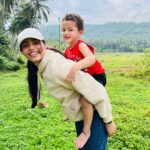 Sapthami Gowda Instagram - Pic 1 : Chinni on chinni ❤️ Pic 2 : Chinni giving hoova to chinni 🌻 Pic 3 : Fun day out for 2 chinni’s 🎈 Just a chikku chinni story ! No dristhi for the chikku chinni, please🧿🧿🧿🧿🧿