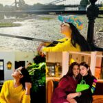 Sara Ali Khan Instagram – Villains in Villayat 🇬🇧 
Kabhi workout ya coffee ☕️🏋️‍♀️ 
Kabhi breaking diet 🍕🎂🍰
But all the while- my bright bold colours causing a riot 💛🧡💚💜💙💝
May mommy and me always paint the town red- that’s my true Aayat 🙏🏻🤲 London, United Kingdom