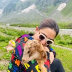 Sara Ali Khan Instagram - When the soul is content and the hamstrings are sore ☮️💟🦵 Bakri se phir bacchon se ki dosti 🐐 And then we had the chai I adore ☕️ Thajwas Glacier Sonamarg
