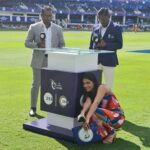Sastika Rajendran Instagram - This is us on-screen. Swipe 👉 to see off-screen. #Dubai Either you are too hot to handle or too cold to hold! #ILT20onZee #HarBallBawaal #ILT20 #CricketOnZee Dubai International Stadium