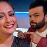 Sastika Rajendran Instagram – “First Live” on @starsportstamil 🤩 
with my saviour @vishnowarrier 🌟
Had so much fun hosting it with @iamslackie screaming in my ear 😂 and @that_sensitive_kid screaming far away 🤩😅
#VaaModhiPaaru #PKL #prokabaddi Star India