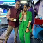 Sastika Rajendran Instagram – Last working day of #IPL2023 and I made a good friend ☺️☺️☺️

@gavaskarsunilofficial the most cutest and humble legend you can ever meet 💕

#photobombed by the legend himself ❤️

#BetterTogether #IPLonStar #SunilGavaskar #LittleMaster
