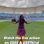 Sastika Rajendran Instagram - Enime entertainment ku thadaiye ila! Witness the adhiradi action action of ILT20 along with @sastika_rajendran exclusively on ZEE5 & ZEEThirai. #ZEE5 #ZEE5Tamil #ILT20OnZEE5