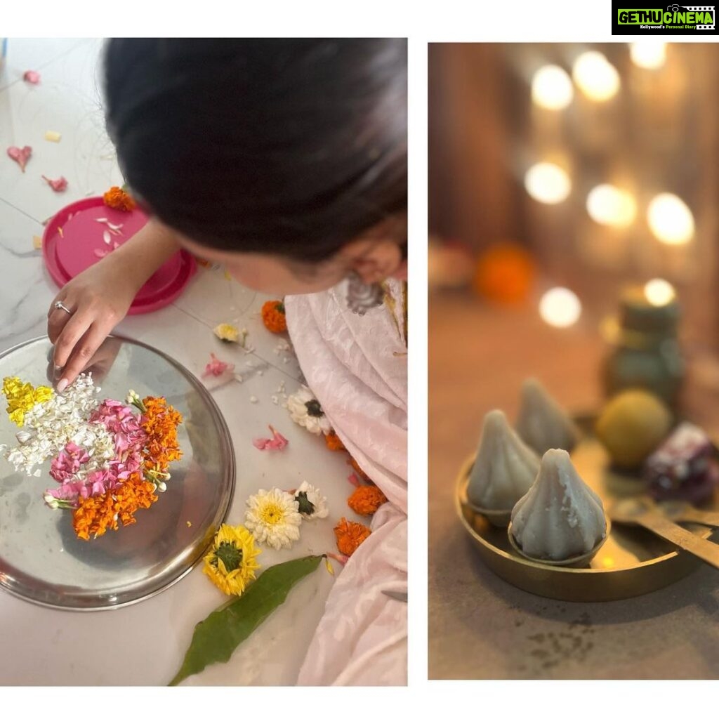 Sayli Patil Instagram - Love. Happiness. Modaks. Flowers. Colours. 🌸🌹💫🙏 10 days of Pure love:) गणपती बाप्पा मोरया