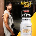 Shahid Kapoor Instagram – HealthFarm Muscle Whey Protein – a flawless fusion of Isolate & Concentrate designed to unlock unparalleled results. 

Feel the muscle pump with every scoop 💪🏻 
HealthFarm Muscle Whey offers:
✅ 26g of protein
✅ No amino spiking additives
✅ Enriched with 12+ essential vitamins

#AapkeMuscleKaRightWhey
