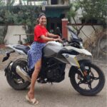 Sharanya Turadi Instagram - This is the BGM that plays in my mind every time I touch him. 🙈 My baby dragon, Life is keeping me busy with other major commitments, but I'm gonna take you for longer rides very soon. Until then, let's enjoy our night outs ❤️‍🔥 Happy weekend, kanmanies 🫶🦉 #life #babydragon #rides #weekendgetaway #ridergirl #bmwgs