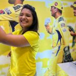 Sharanya Turadi Instagram - First times are always special and this one is super special to me! And the reason is THALA DHONI🔥 Watte mass moment it was to witness the man himself walking in with his bat onto the pitch and smash two sixes😍 Watching the match at the stadium with all the roaring at the Anbuden is truly an unrivaled experience 🦁💛 Match thotutom, but Thalaya paatachu, enakithu pothum 🙈😍 #csk #dhoniforever #thaladhoni
