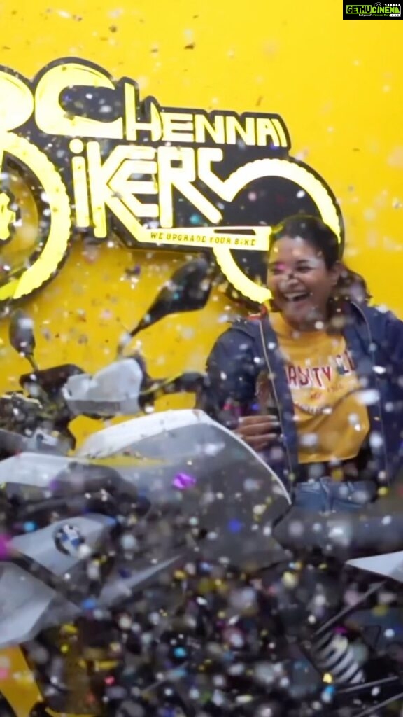 Sharanya Turadi Instagram - My first bike Reveal! I wouldn’t have believed an year ago if anyone told me that I’m gonna be riding an adventure bike. Thank you 2022 for making me do this, @pradeep_kumar.06 @chennai_bikers_official the way you encouraged me and arranged for this bike reveal is beyond words could explain 🥹 This video is not just any other reel but a slice of an important moment of my life. Releasing my baby dragon 🐉 🏍️ #bikereveal #PrimeReels #babydragon #sharanyaturadi