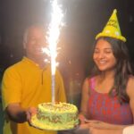 Sharanya Turadi Instagram - When Dad and Daughter's birthdays collide on the same day, it's just bigger and better than anything else! Happy Birthday to us pa❤️🔥 All my close friends are close to my father as well. So they chose to surprise us both at the midnight . It was too cute to see my father rejoicing like a kid middle of the night. 🥹 This very moment is my biggest bday gift ! A big heartfelt thank you to everyone who wished us on our big day! Thank you monkey @teenuniroshini_official @ganesh_journo @thillainathan.k for planning this ❤️ #PrimeReels